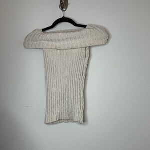 Princess Polly Cream Off-Shoulder Sweater